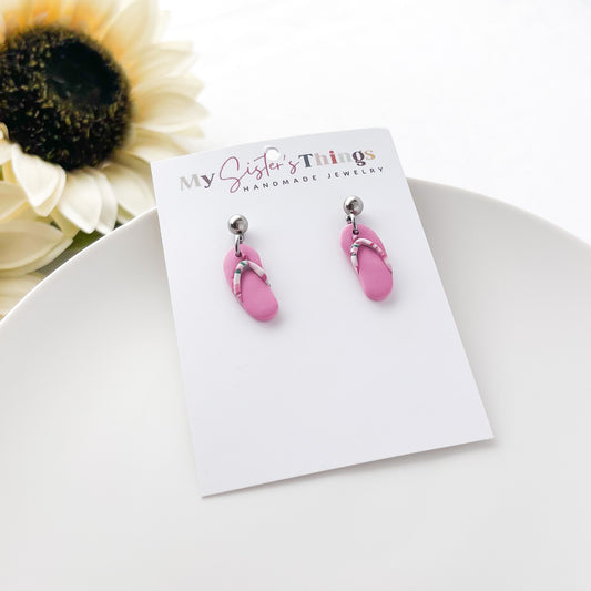 Edgy Handmade Flip Flop Earrings - Bold Statement Earrings for Fashion-Forward Style | Hypoallergenic Artisan Jewelry