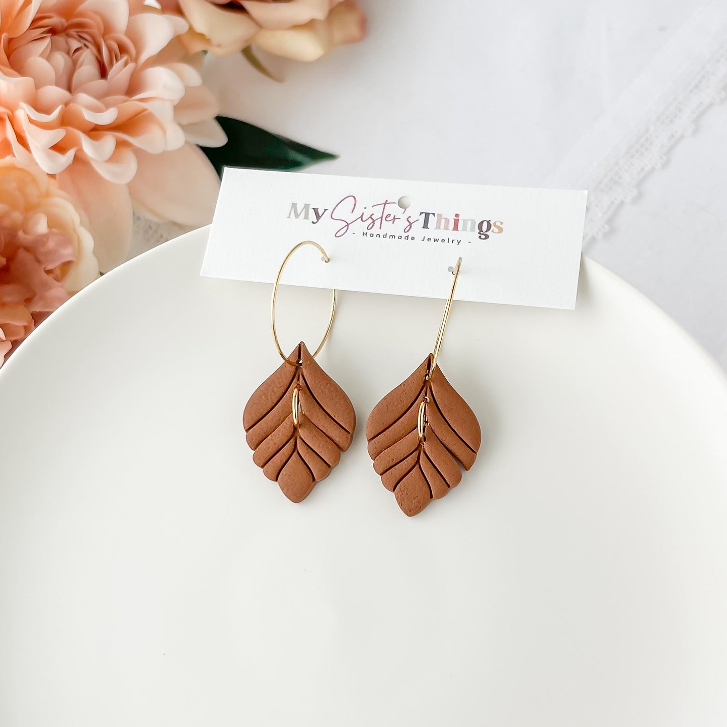 Bold Artisan Leaf Dangle Earrings – Unique Handmade Statement Jewelry for the Fashion-Forward