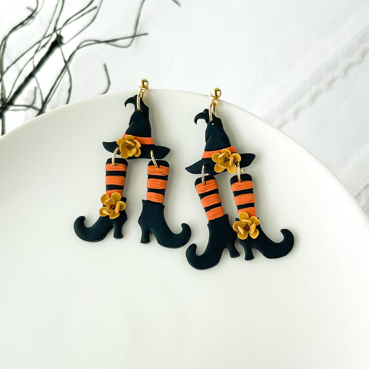 Witches Hat and Boots Dangle Earrings