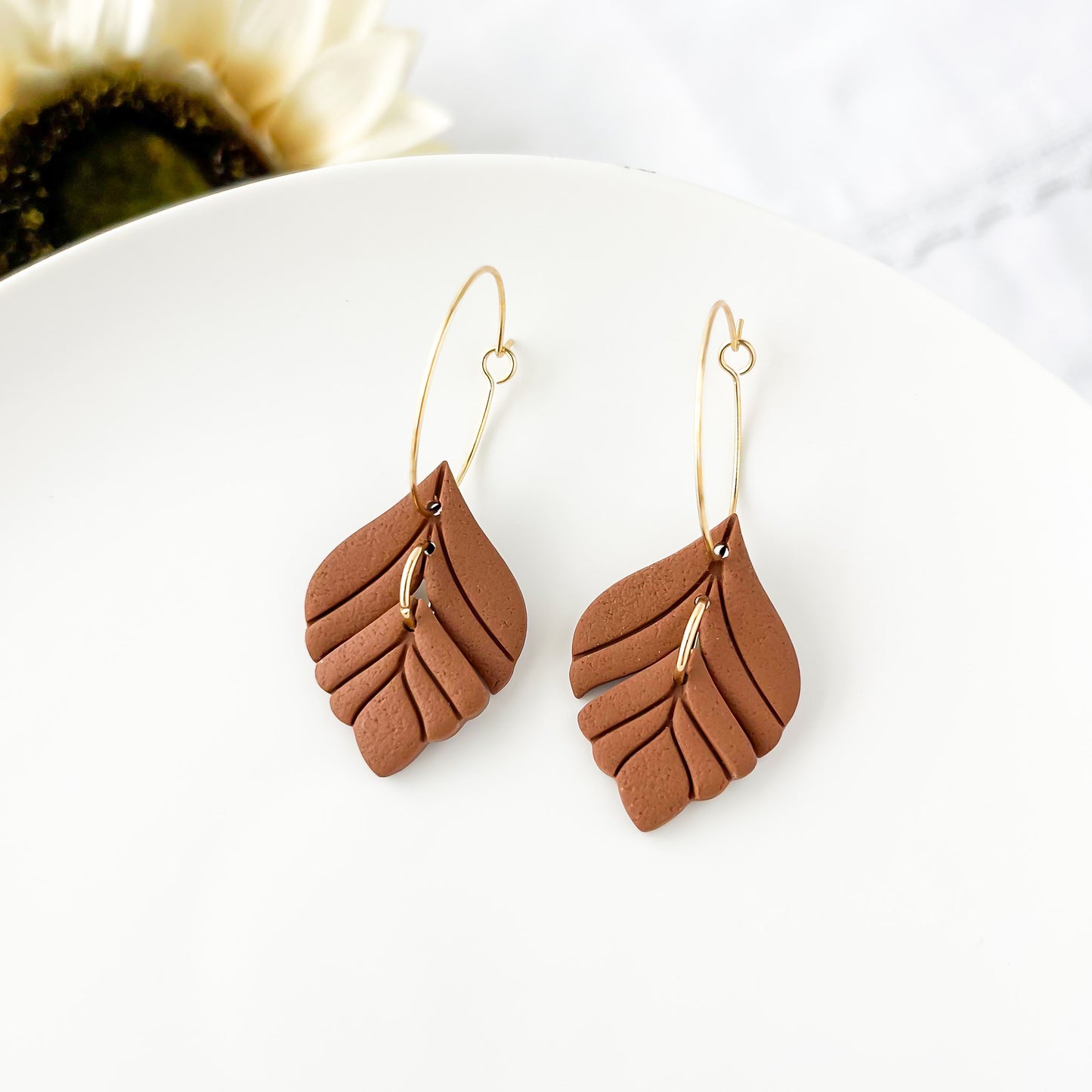 Bold Artisan Leaf Dangle Earrings – Unique Handmade Statement Jewelry for the Fashion-Forward